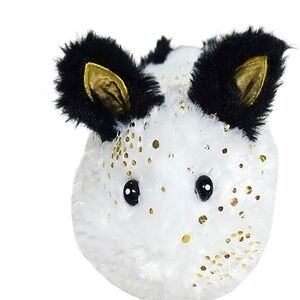 Sea Bunny stuffed  Plush animal with cute ears white gold.8”